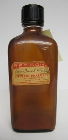 Ziegler Pharmacy Denatured Alcohol bottle front